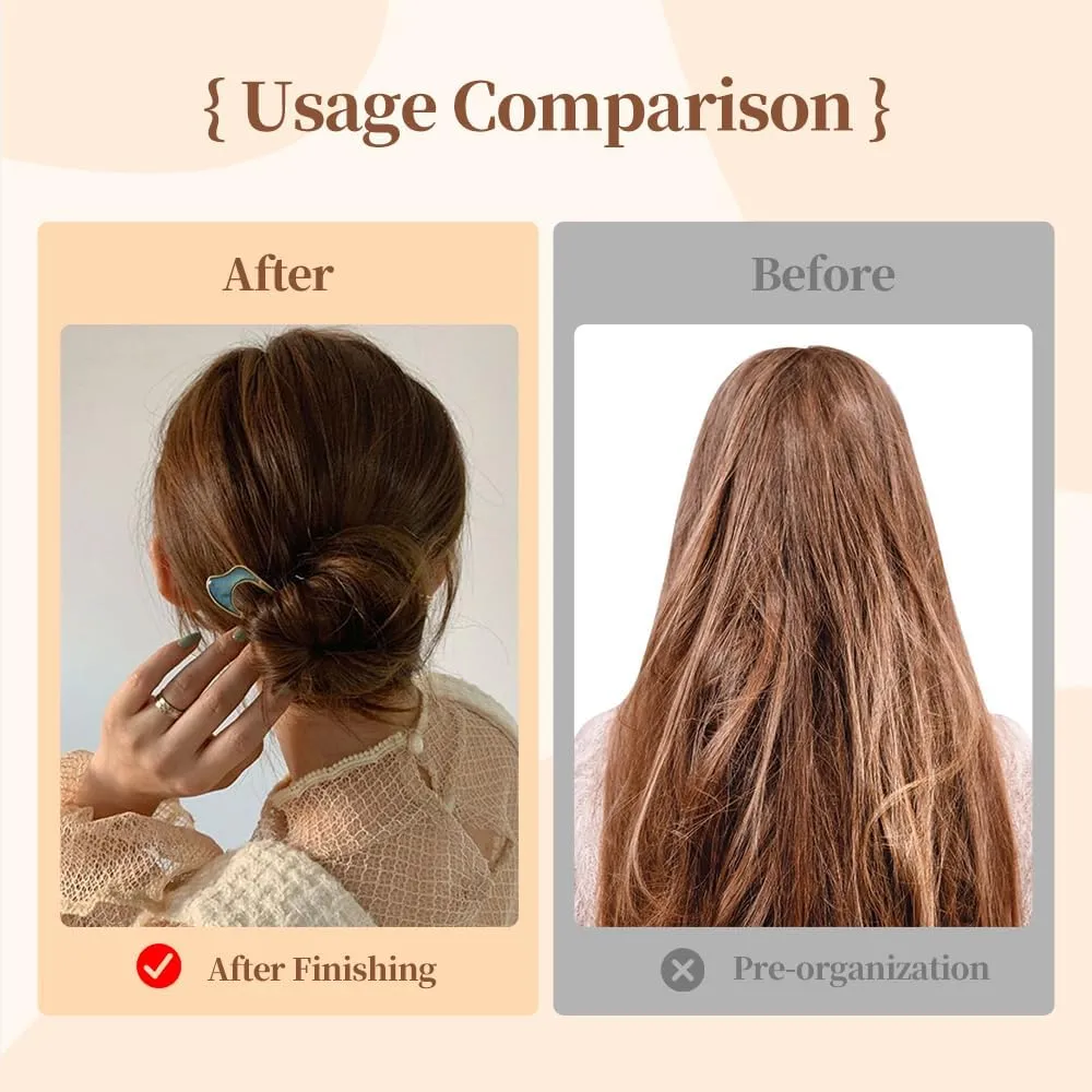 2024 Upgrade French Hair Pin for Women - U Shaped Metal Vintage Hair Sticks Hairstyle (Gold)