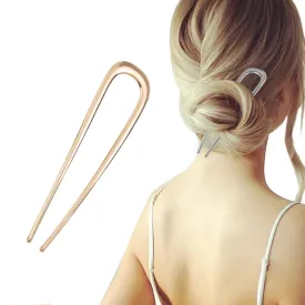 2024 Upgrade French Hair Pin for Women - U Shaped Metal Vintage Hair Sticks Hairstyle (Gold)