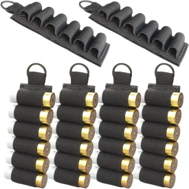6 Pack Shotgun Shell Holder 12GA Sticker, Side Saddle Shotgun Card for Stock or Receiver, 12 Gauge Shell Holder Magazine, Shotshell Ammo Carrier, Ammunition Pouch, Shell Organizer - Black