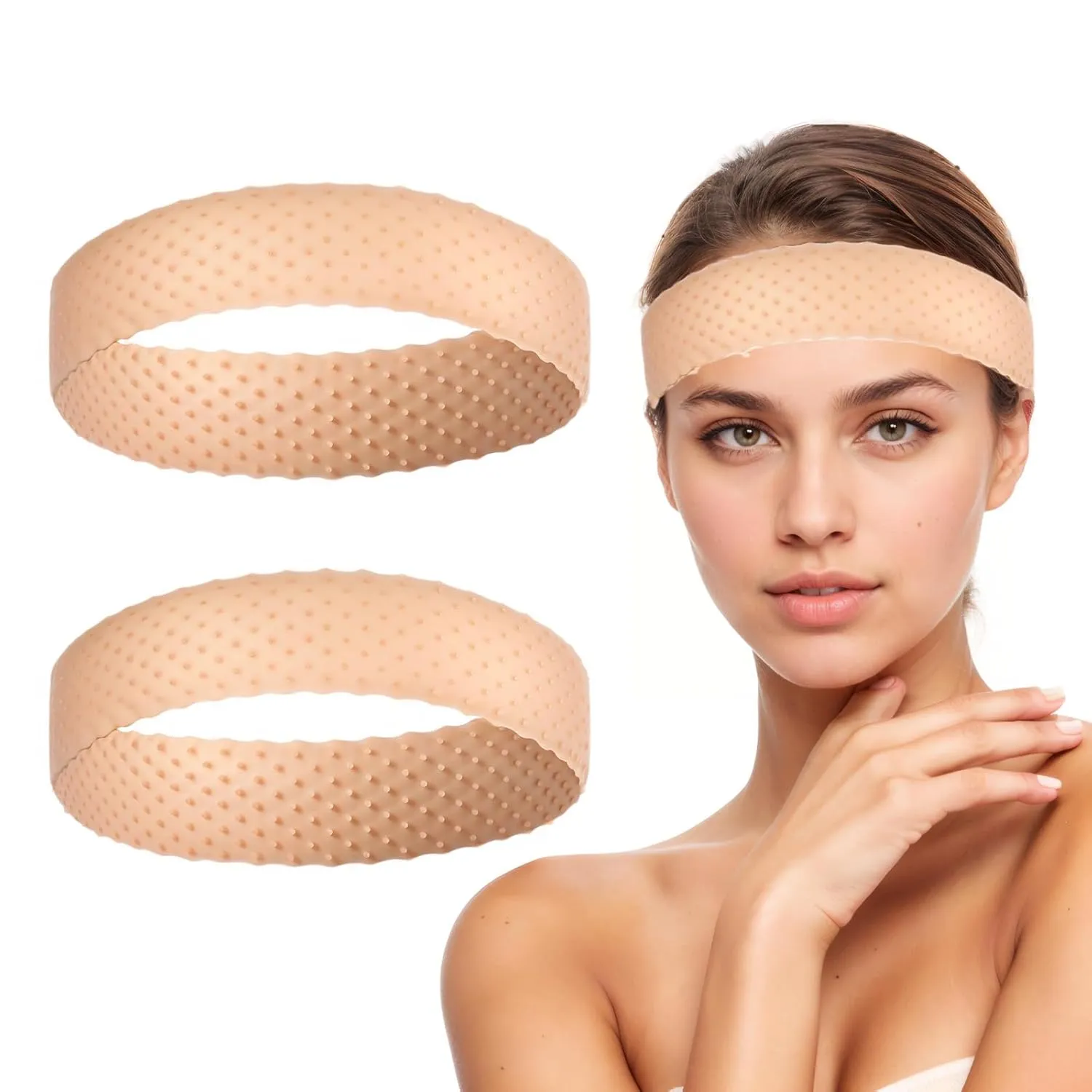 Adjustable Silicone Wig Headband 2 Pieces Silicone Wig Grip Band for Women Fully Adjustable Wig Grip Nonslip Wig Headband seamless Grip Strong Holder for Men Women Wigs Hair Styling Yoga Sports-Brown