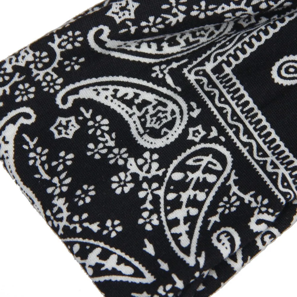 Assorted Paisley Print Wide Bandana Knot Headbands Criss Cross Head Wrap Hair Band (4 Colors Pack A)