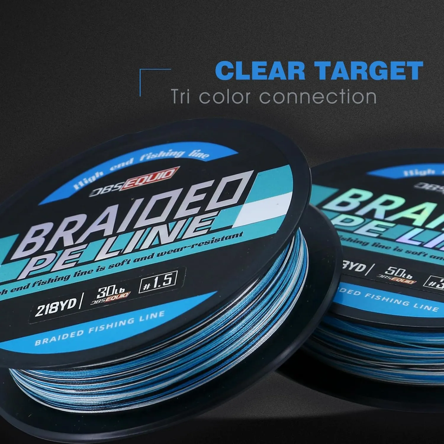 Braided Fishing Line X8 - Super Strong High Abrasion Resistance Pro Grade Power Performance - for Saltwater or Freshwater Fish Colored Fishing Line Braid