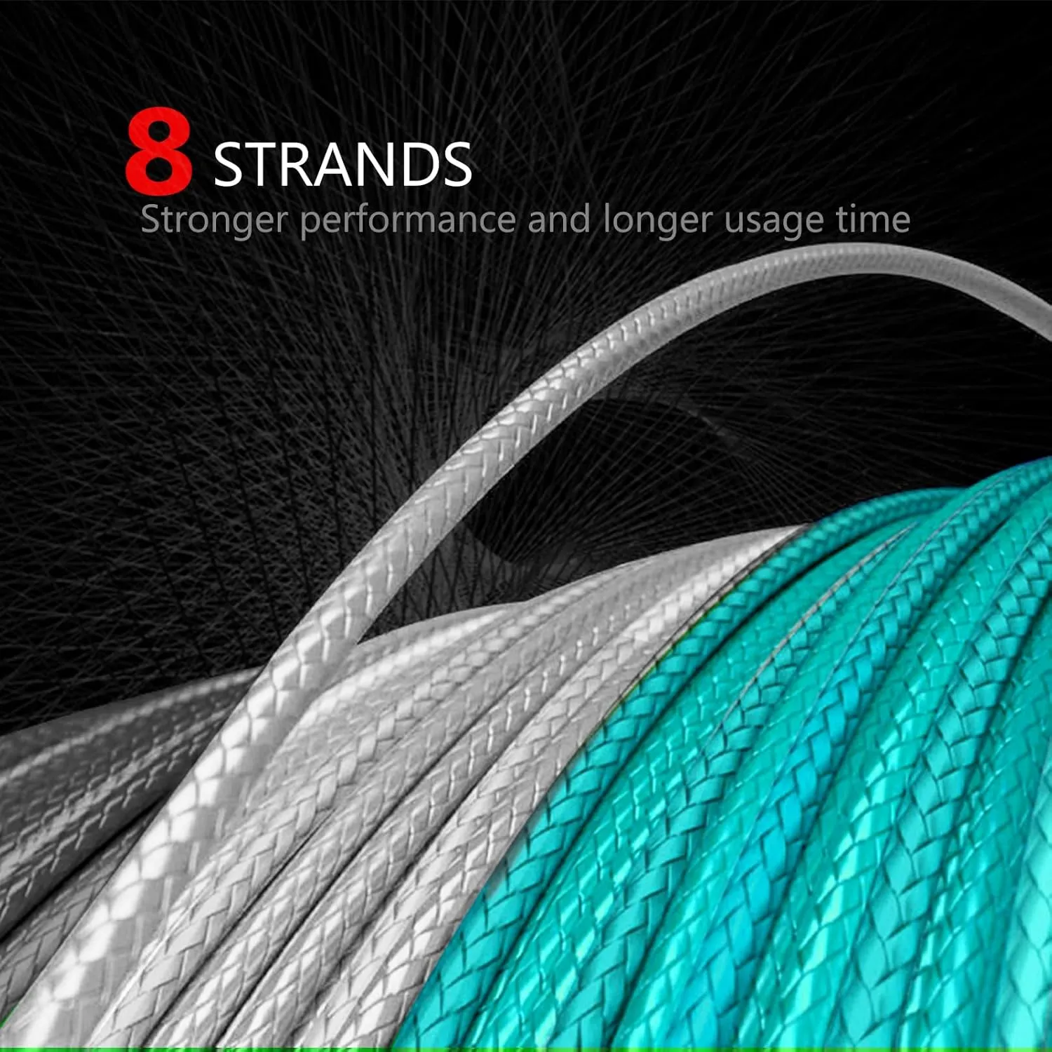Braided Fishing Line X8 - Super Strong High Abrasion Resistance Pro Grade Power Performance - for Saltwater or Freshwater Fish Colored Fishing Line Braid