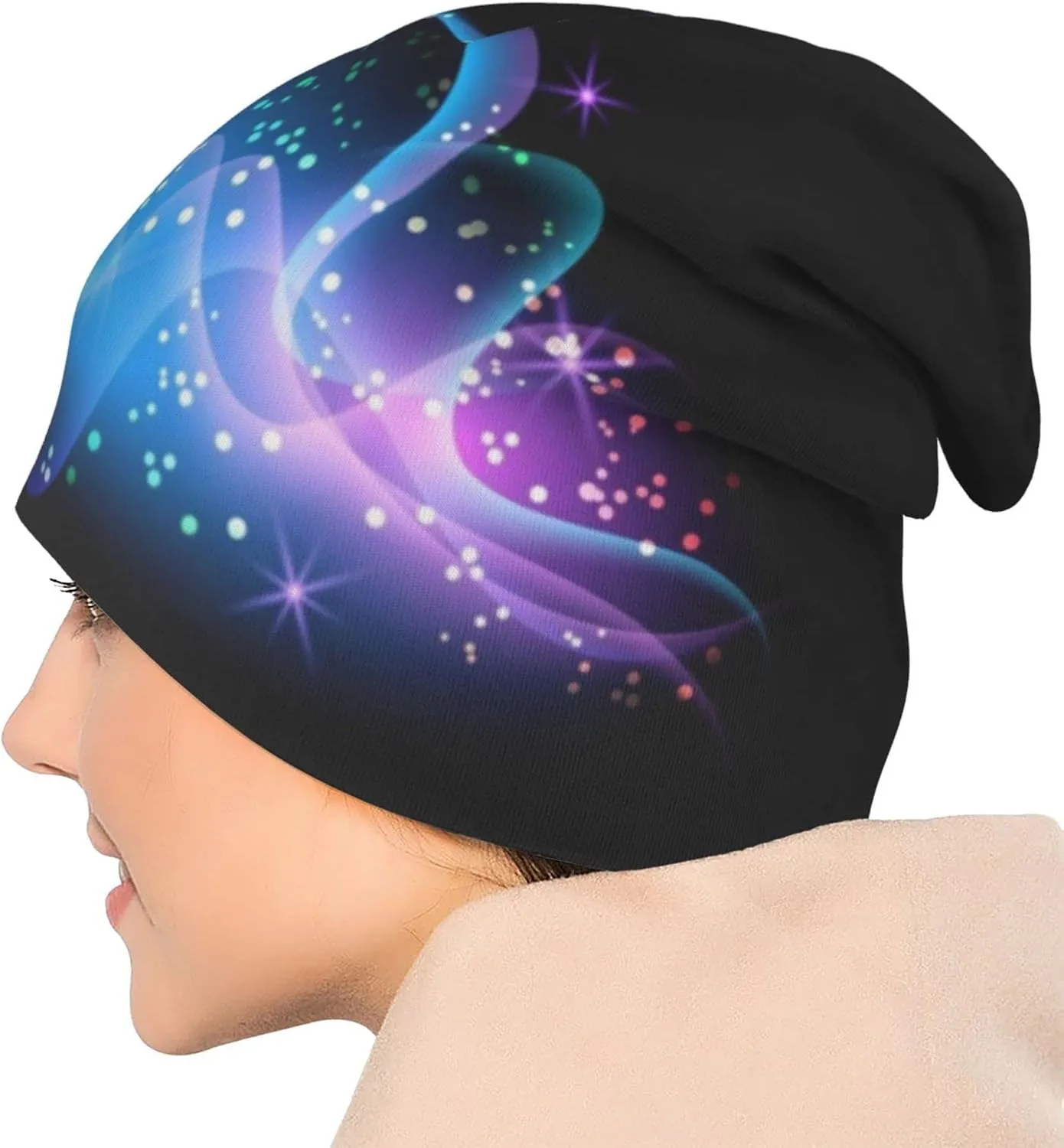 Butterfly Pattern Beanie Chemo Hat Cancer Headwear Knitted Hats Baggy Slouchy Scarf Cap for Adults Women Men