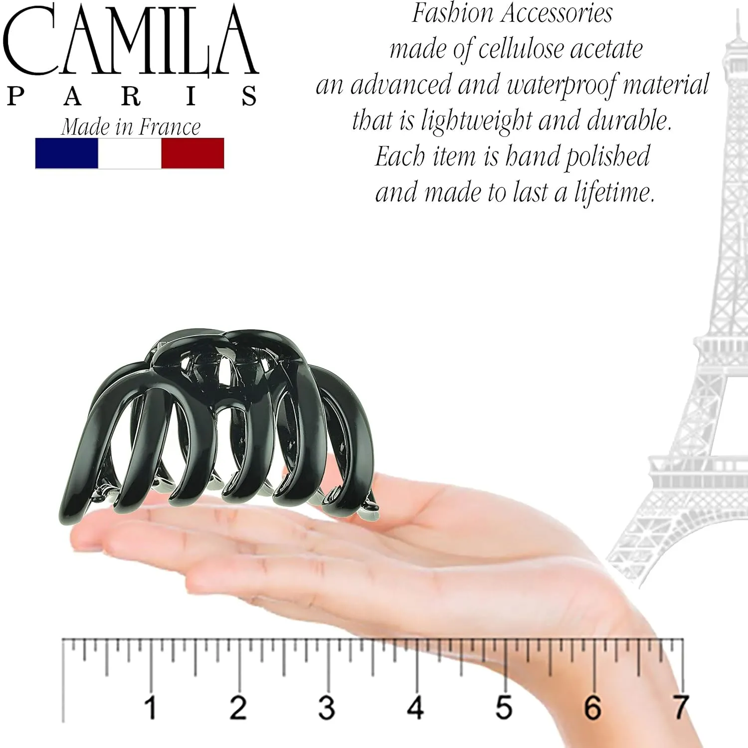Camila Paris AD718-719 French Octopus Hair Clip for Women for Long Curly Wavy Hair, Girls Hair Claw Clips Fashion Durable Styling Hair Accessories for Women, Strong Hold No Slip Grip, Made in France
