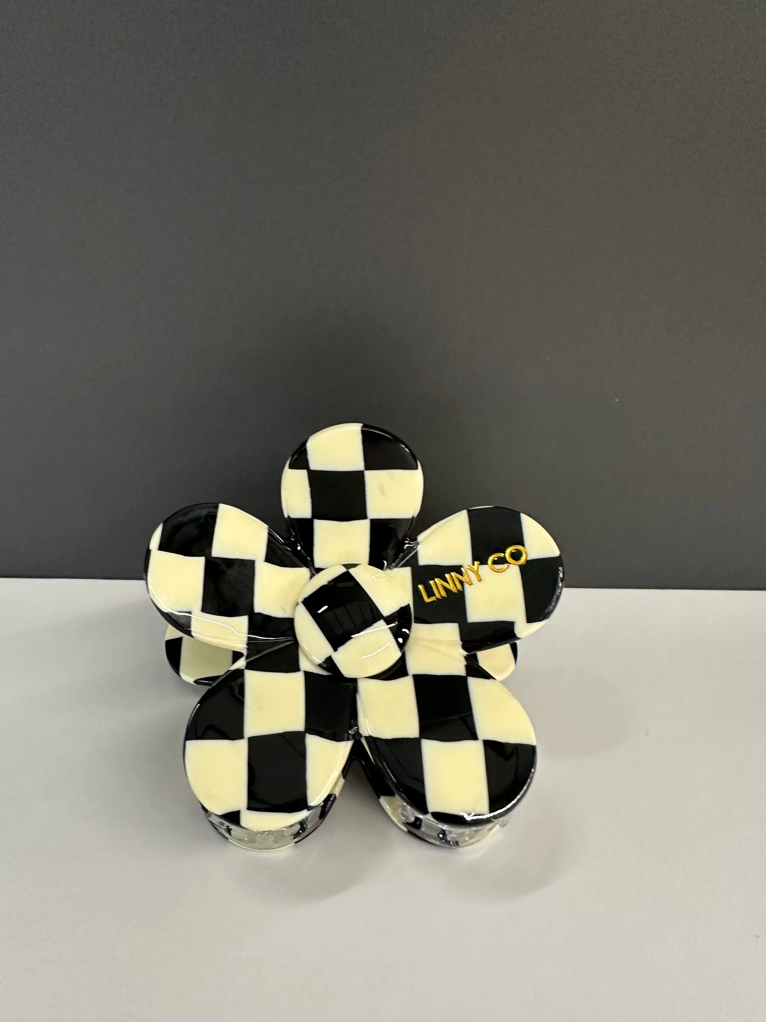 Checkerboard hair clip