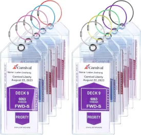Cruise Ship Essentials for Carnival, Princess, NCL & Clear Cruise Luggage Tag Holders for Luggage Cruise Must Haves Gifts for Cruise Lovers 2025, Wide, 10 Pack