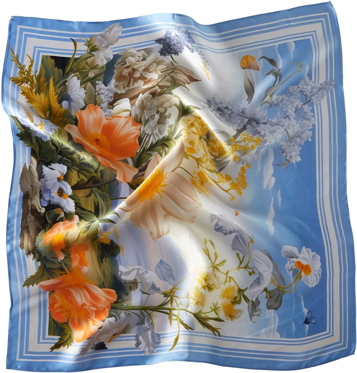 cxzymcln100% Mulberry Silk Neck Scarf 21"x21" Small Square Scarfs for Women Gift Packed