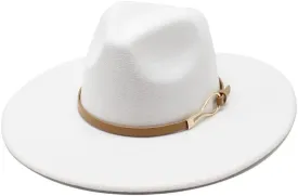 DHAEY Popular Large Brim Peach Heart Concave-Convex Wool Top Hat, Autumn and Winter Jazz Hat British Vintage Fashion Felt Hat Luopan Caps & Hats (Color : White, Size : 56-58cm)