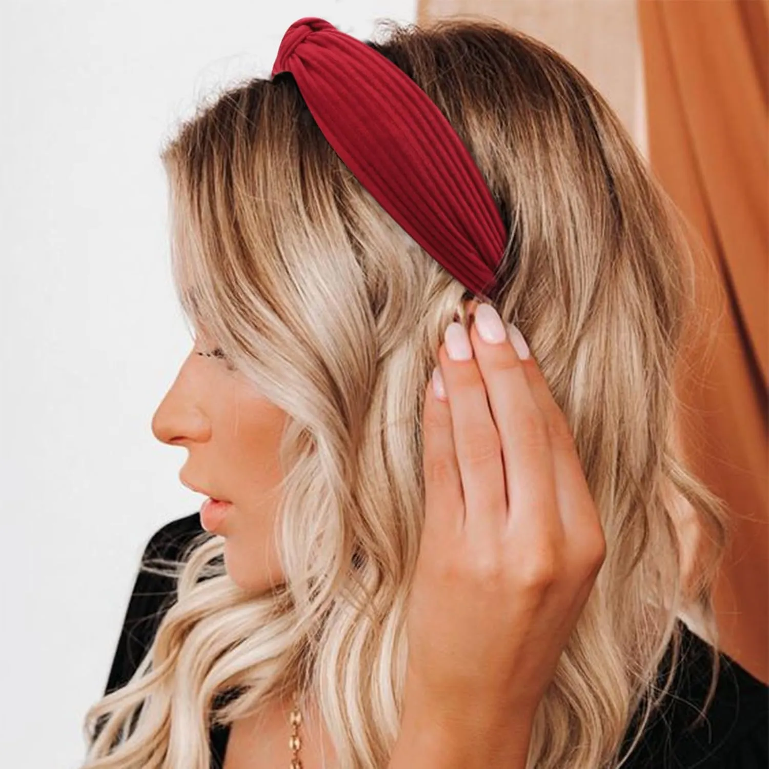 DRESHOW 8 Pack Knotted Headbands for Women Wide Turban Headband Yoga Exercise Ribbing Hair Hoop Hair Bands Accessories