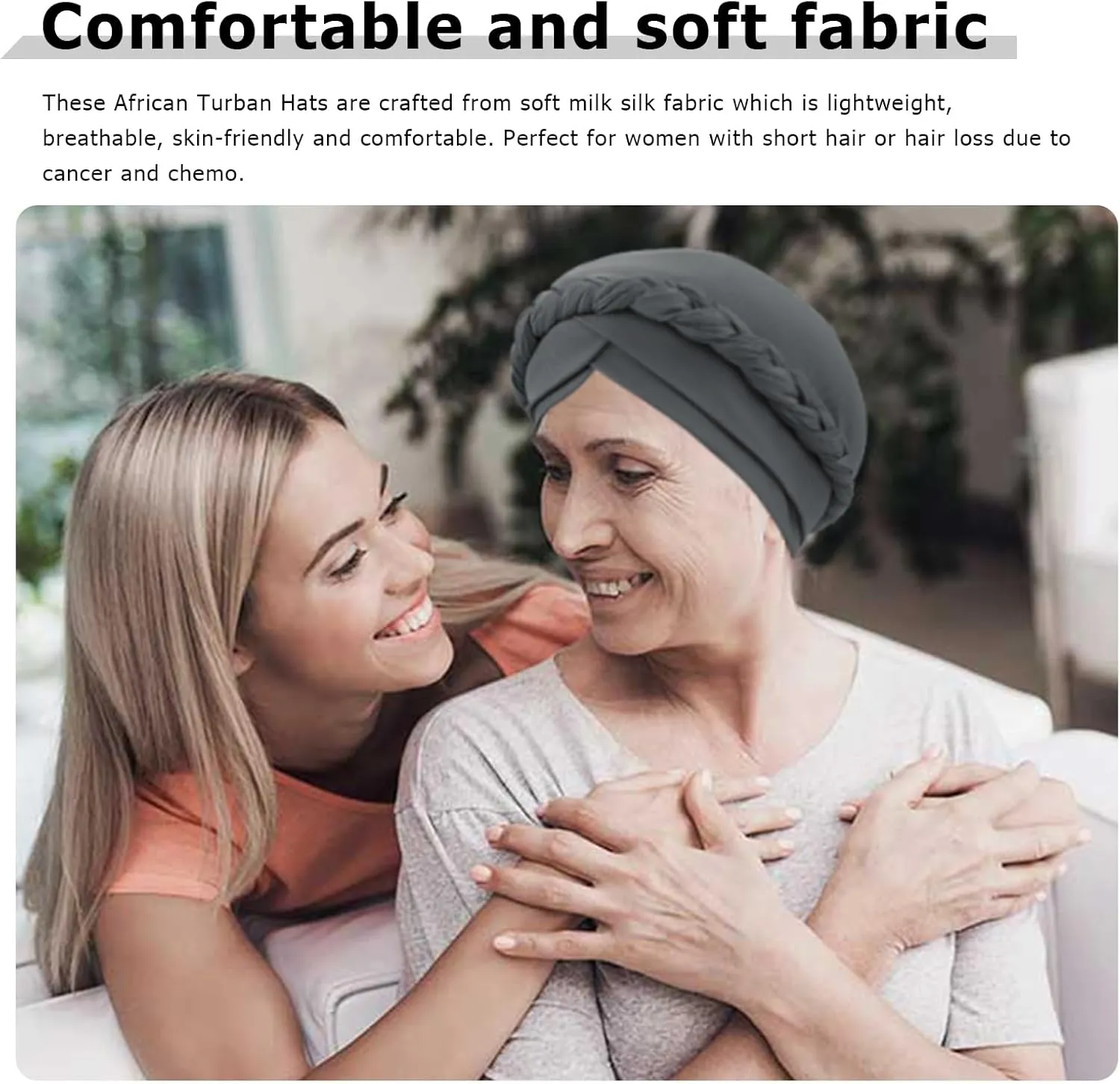 DRESHOW African Women Turban Caps Beanie Twist Headscarf Pre-Tied Double Twisted Braid Hair Cover Wrap Hat Chemo Cancer Cap