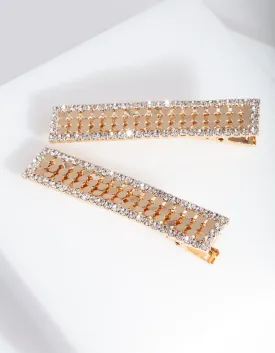 Gold Glow Mesh Hair Clips Pack