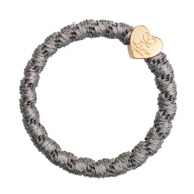 Gold Heart Pebble Grey Charm Hair Band