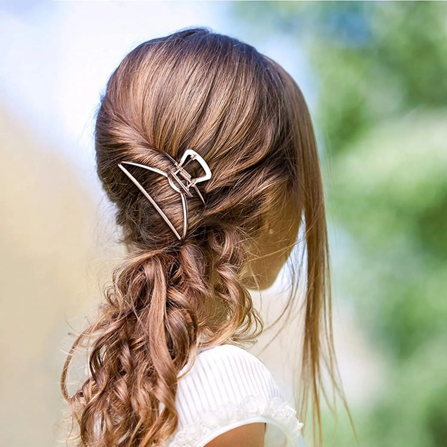 HH&LL Hair Clips, Metal Hair Claw Barrette Clamp Jaw for Women (2, Gold  Rose Golden)