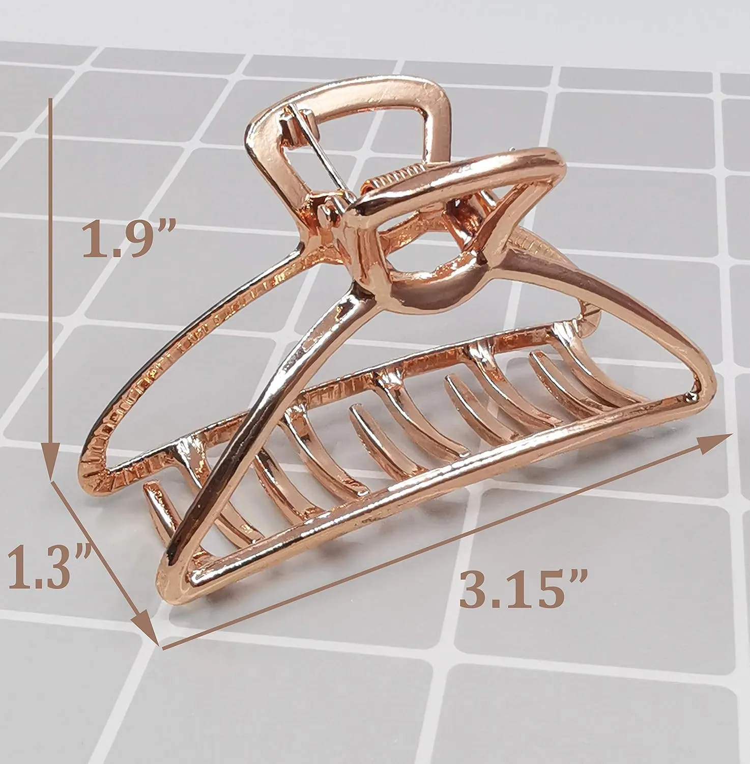 HH&LL Hair Clips, Metal Hair Claw Barrette Clamp Jaw for Women (2, Gold  Rose Golden)
