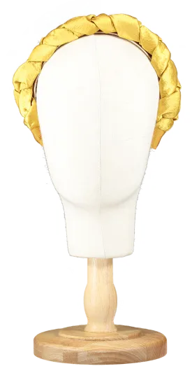Jennifer Behr Yellow Lorelei Headband - Silk Braided One Size
