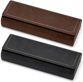 leather ?Hard Shell Eyeglass Case 2Pcs?, Lightweight Protection with Hidden Magnets, Scratch-Resistant Sunglasses Case for Men, Women, Kids, Universal Fit Travel Glasses Organizer