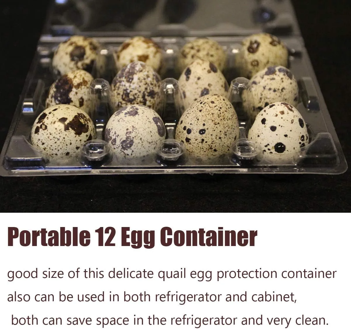 Loving Basso 100 PCS Quail Egg Cartons Plastic Bulk,12 Grids Clear Storage Holders with Lids and Rubber Band,Reusable Quail Eggs Carton Trays for Quail,Pheasant,Pigeon Eggs