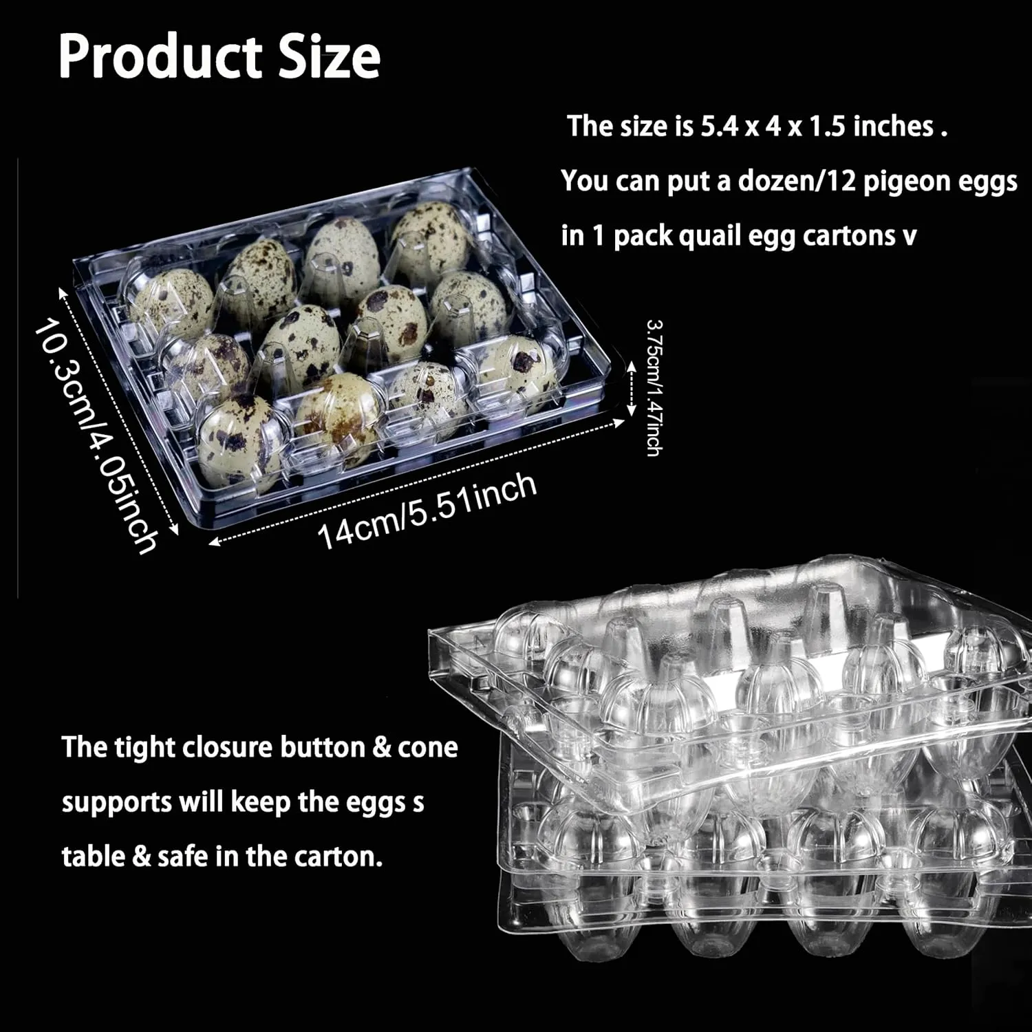 Loving Basso 100 PCS Quail Egg Cartons Plastic Bulk,12 Grids Clear Storage Holders with Lids and Rubber Band,Reusable Quail Eggs Carton Trays for Quail,Pheasant,Pigeon Eggs