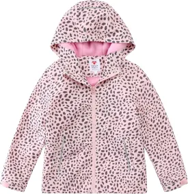 M2C Girls Outdoor Floral Fleece Lined Light Windproof Jacket with Hood