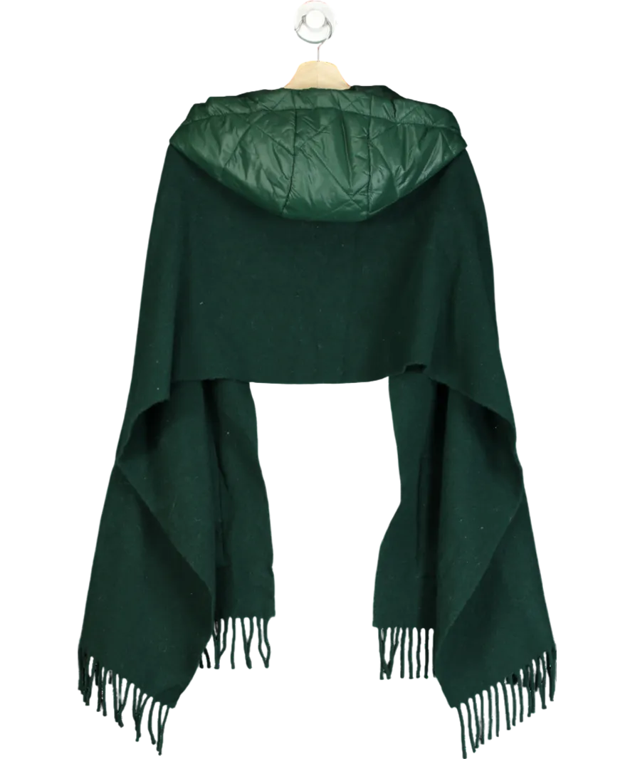 Maje Green Wool Hooded Scarf One Size