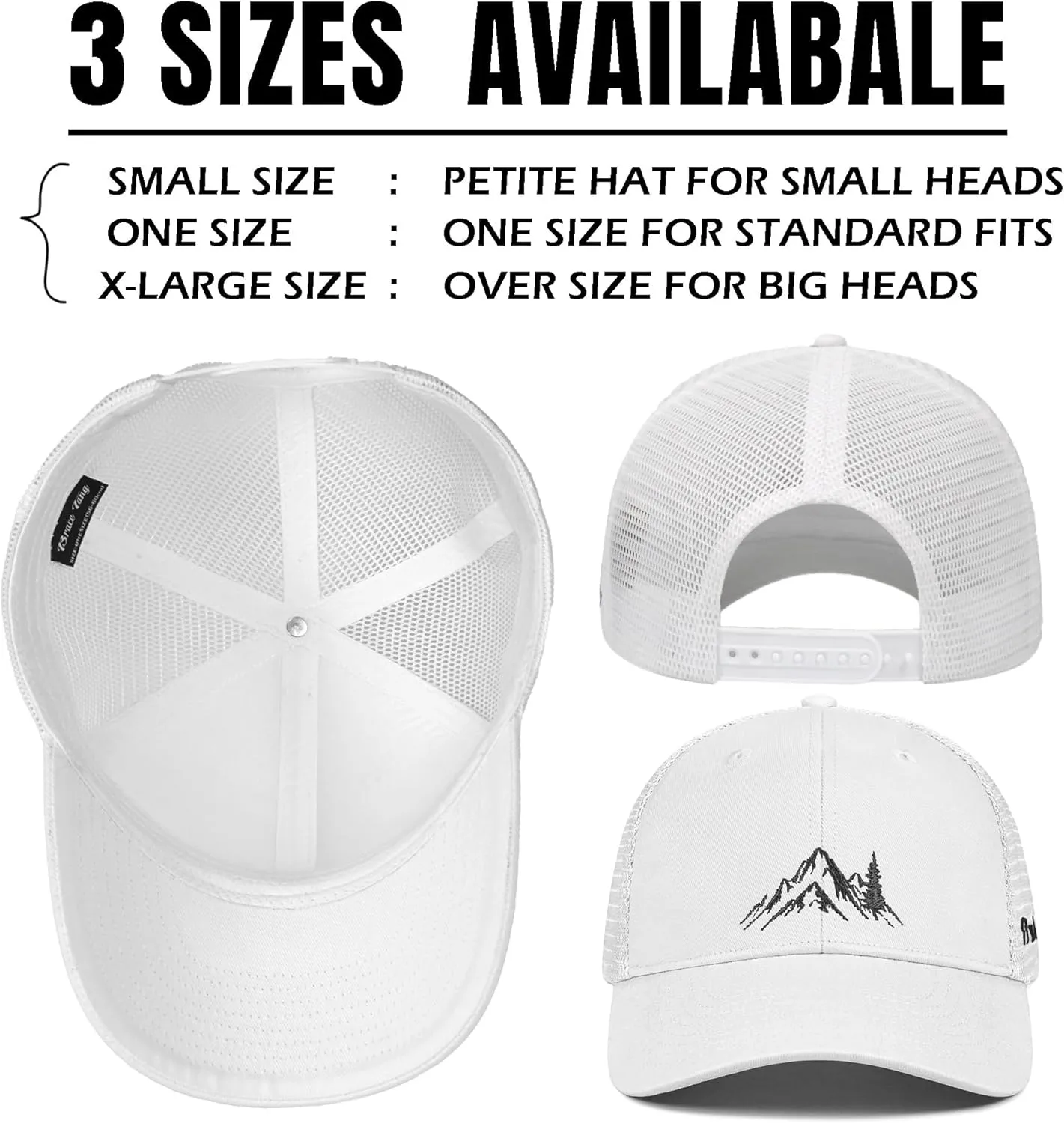 Mountain Trucker Hat for Men Women, Outdoor Gifts Cap for Summer Winter