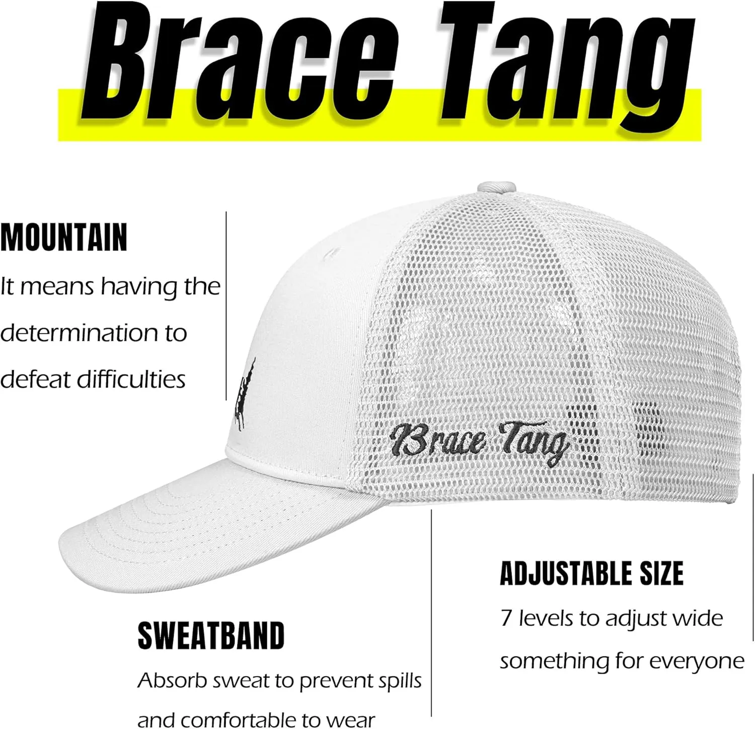 Mountain Trucker Hat for Men Women, Outdoor Gifts Cap for Summer Winter
