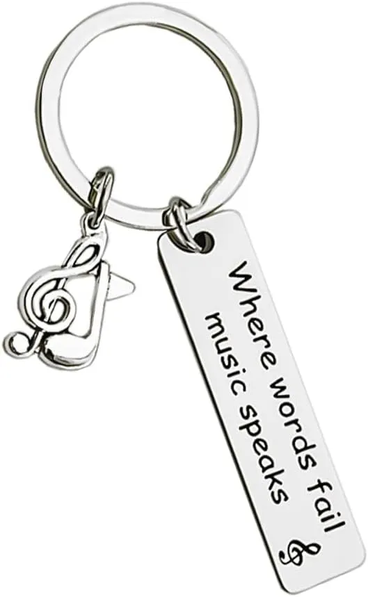 Music Teacher Keychain Appreciation Christmas Gifts Inspirational Gifts for Musicians Key Ring Musical Note Charm Keychain