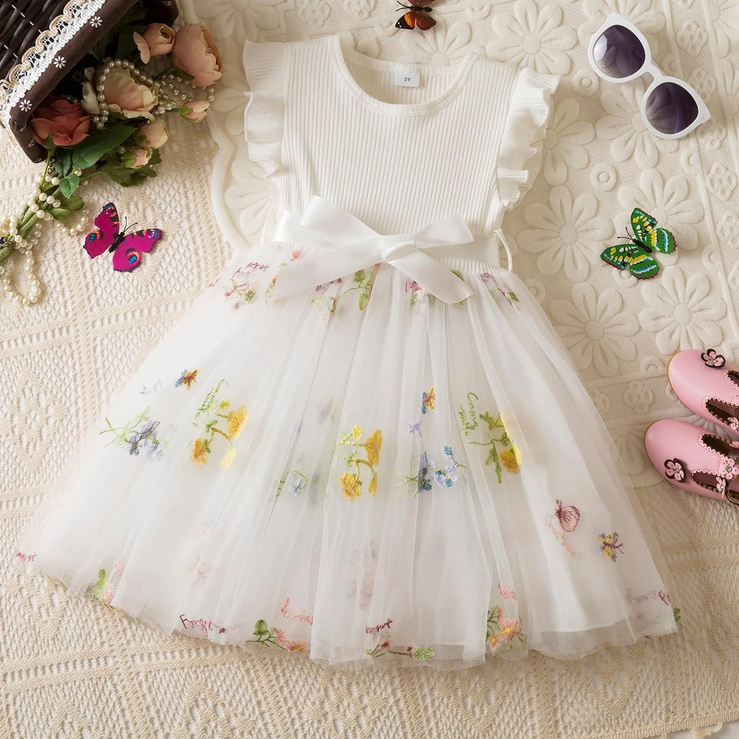 Nileafes Toddler Girl Tulle Dress Casual Summer Princess Dresses