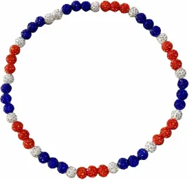 Philadelphia Phils Baseball Necklace For Men Women Baseballer Inspired Beaded Necklace Unisex Rhinestone Discoball Necklaces Jewelry-gift for baseball team lovers