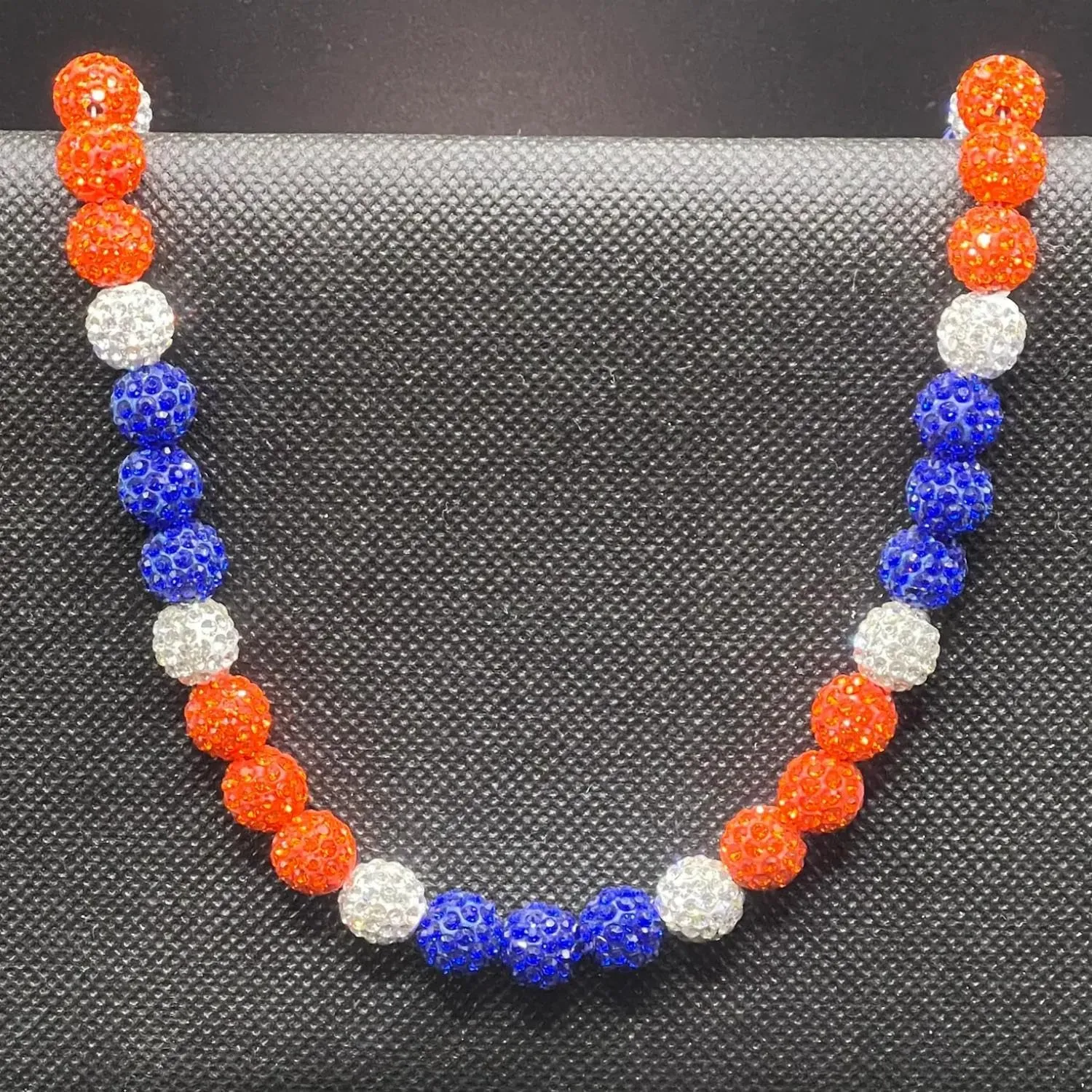 Philadelphia Phils Baseball Necklace For Men Women Baseballer Inspired Beaded Necklace Unisex Rhinestone Discoball Necklaces Jewelry-gift for baseball team lovers