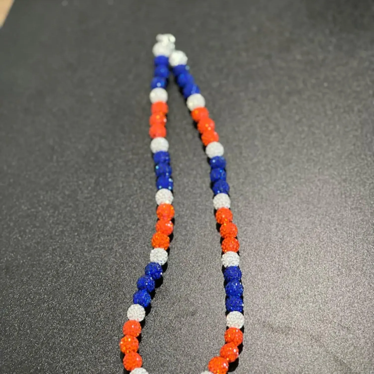 Philadelphia Phils Baseball Necklace For Men Women Baseballer Inspired Beaded Necklace Unisex Rhinestone Discoball Necklaces Jewelry-gift for baseball team lovers