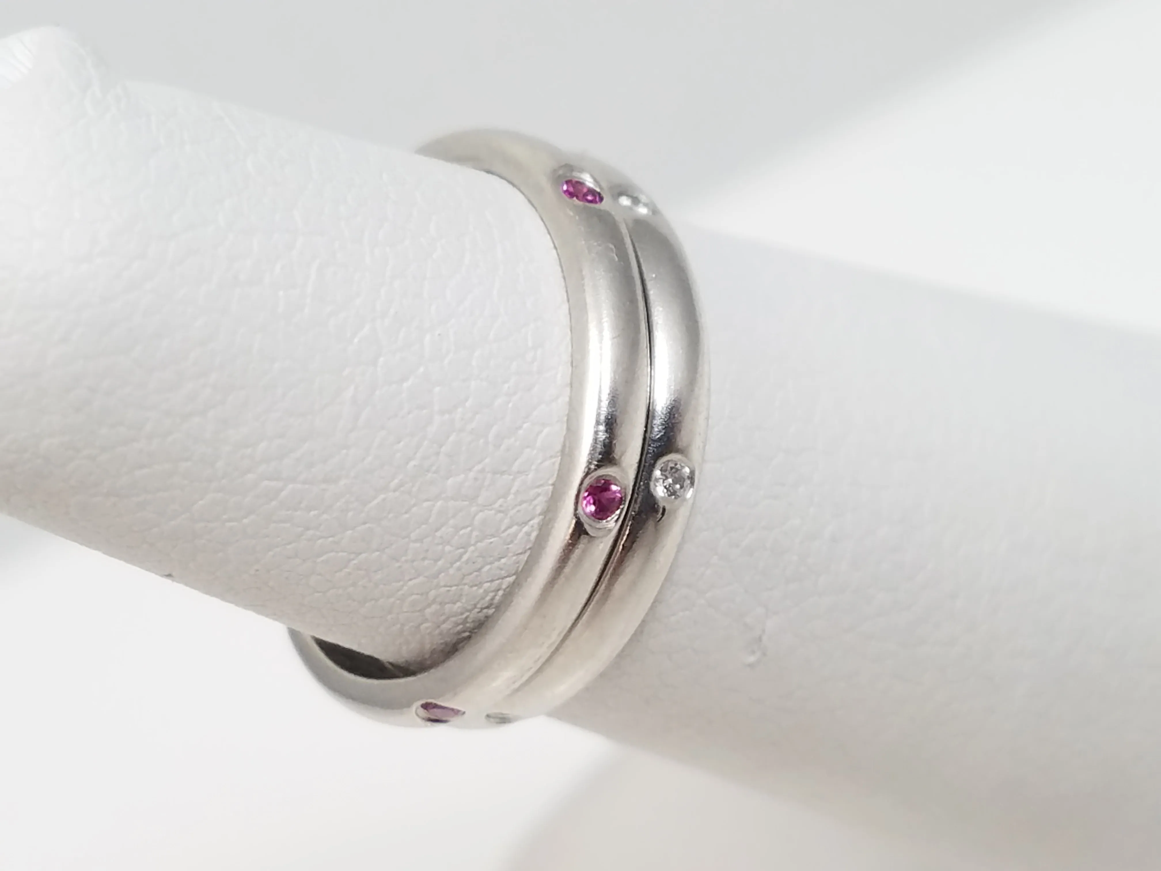 Platinum Gemstone Stacking Eternity Bands