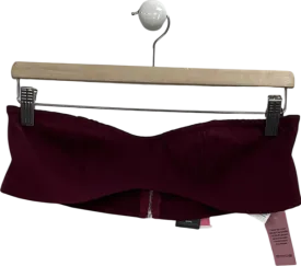 PrettyLittleThing  Burgundy Woven Tailored Woven Bandeau UK 10