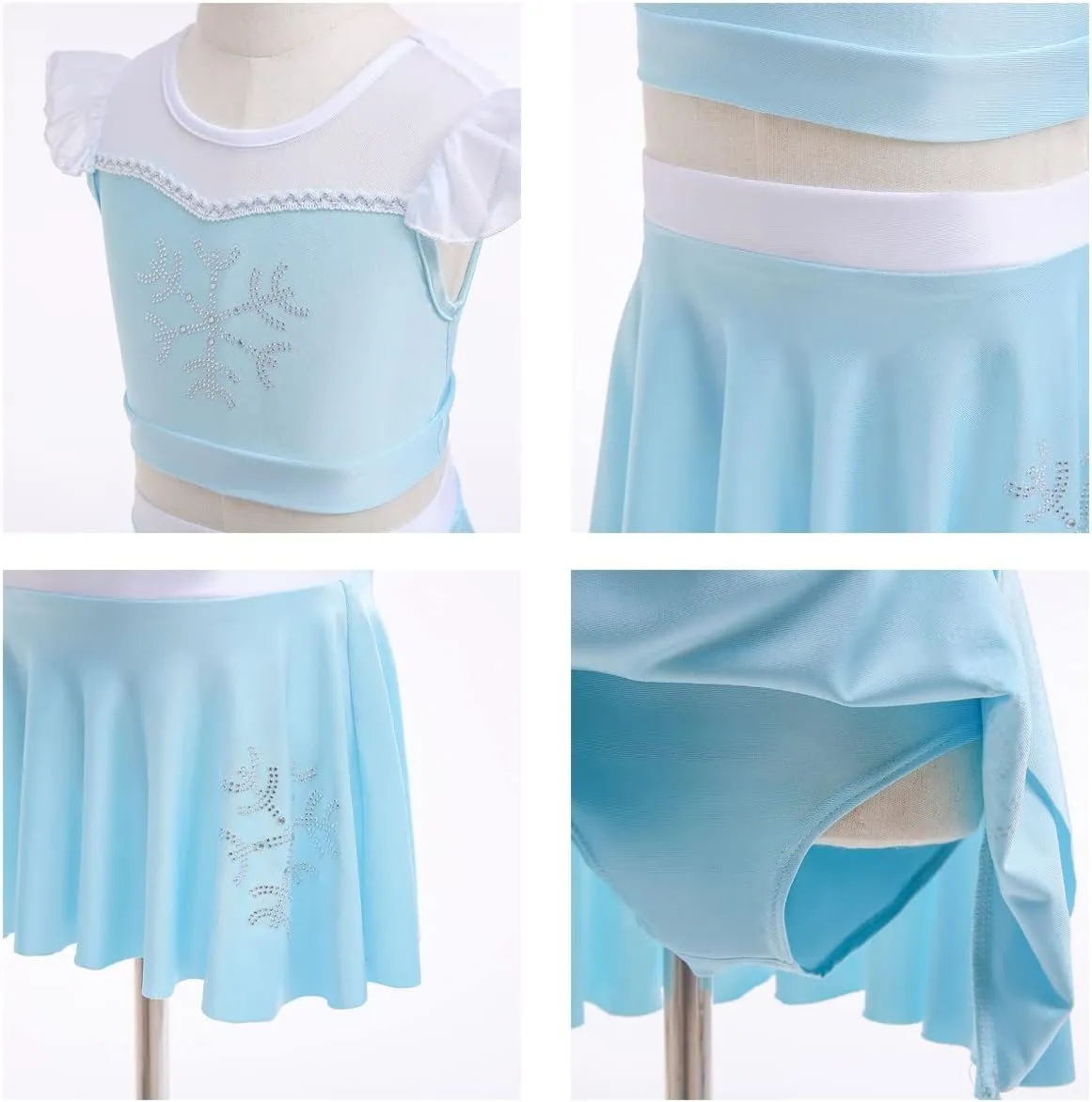 REXREII Girls Princess Swimsuits Two-Piece Tankini Set Beach Surf Birthday Swimming Party Bathing Suits Fancy Swimwear