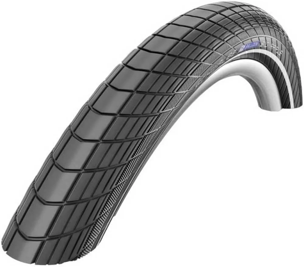 Schwalbe - Big Apple Hybrid and Touring Wire Clincher Bike Tire | Multiple Sizes | Performance Line, RaceGuard | Black or Black/Reflective