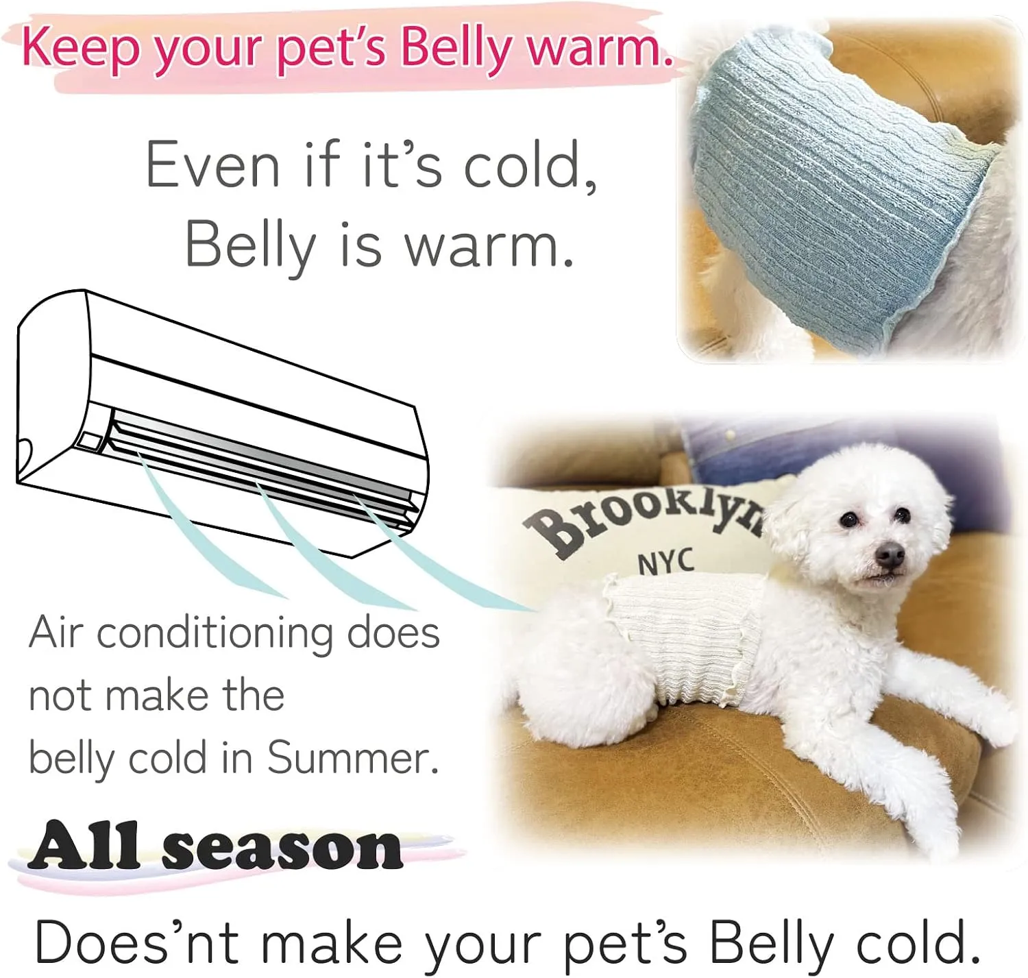 Small Dog Haramaki Belly Warmer for Dogs and Cats Small to Medium Keeps Pet Warm and Protect from Catching Cold Perfect for After Surgery Gentle on Skin Made in Japan (Medium - Pink)