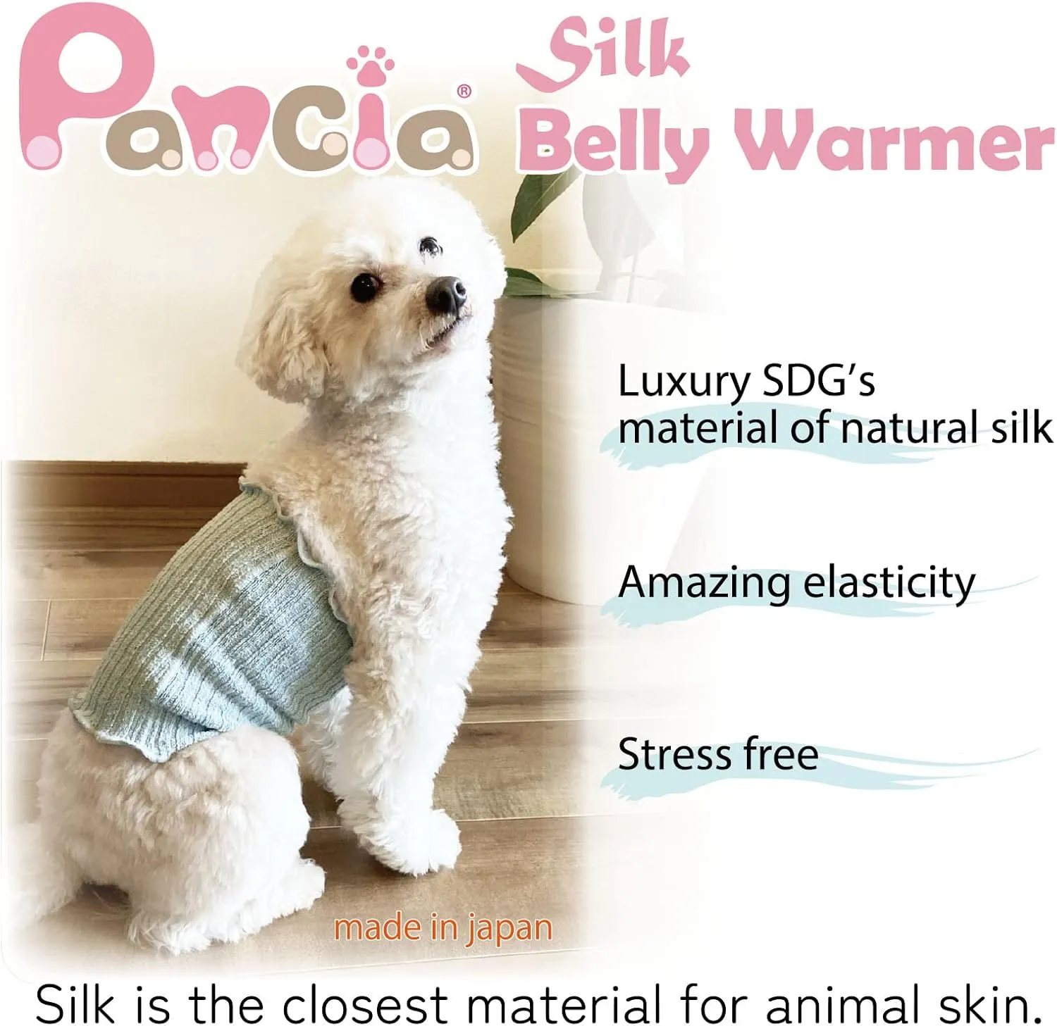 Small Dog Haramaki Belly Warmer for Dogs and Cats Small to Medium Keeps Pet Warm and Protect from Catching Cold Perfect for After Surgery Gentle on Skin Made in Japan (Medium - Pink)