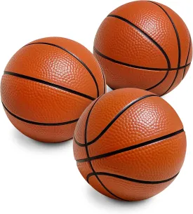 Soft Foam Mini Basketball - 3" Ball for Nerf Hoops & Indoor Play - Durable & Lightweight, Textured Surface, Compatible with Nerf Hoop - Set of Multi-Pack Balls for Swishing & Practicing Basketballs