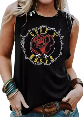 VKEGNIO Vintage Flower Tank Top Women Summer Graphic Sleeveless Tops Tank Bohemian Cute Print Casual Summer Shirts