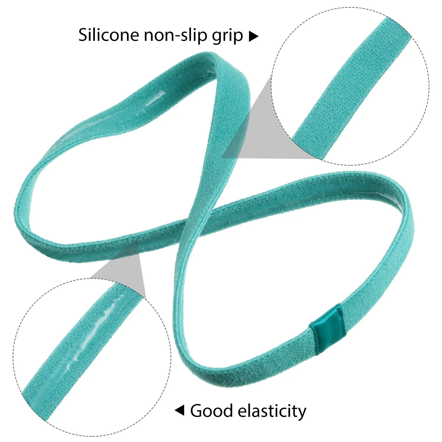 WILLBOND 12 Pieces Thin Non-Slip Elastic Sport Headbands, Hair Bands with Non Slip Silicone Grip Exercise Hair Sweatbands for Men Women Football Basketball Soccer Tennis Yoga (Multi-Colors)