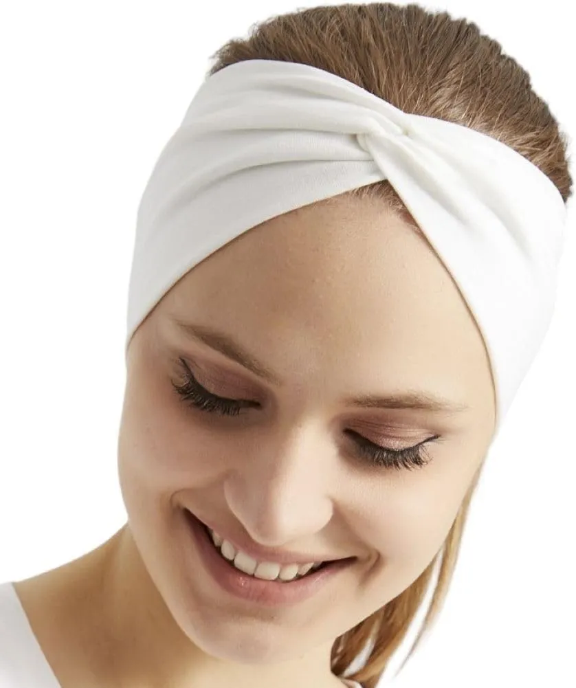 Women's Stretchy Twist Headbands, Solid Color, Non-Slip for Yoga, Workout, Running