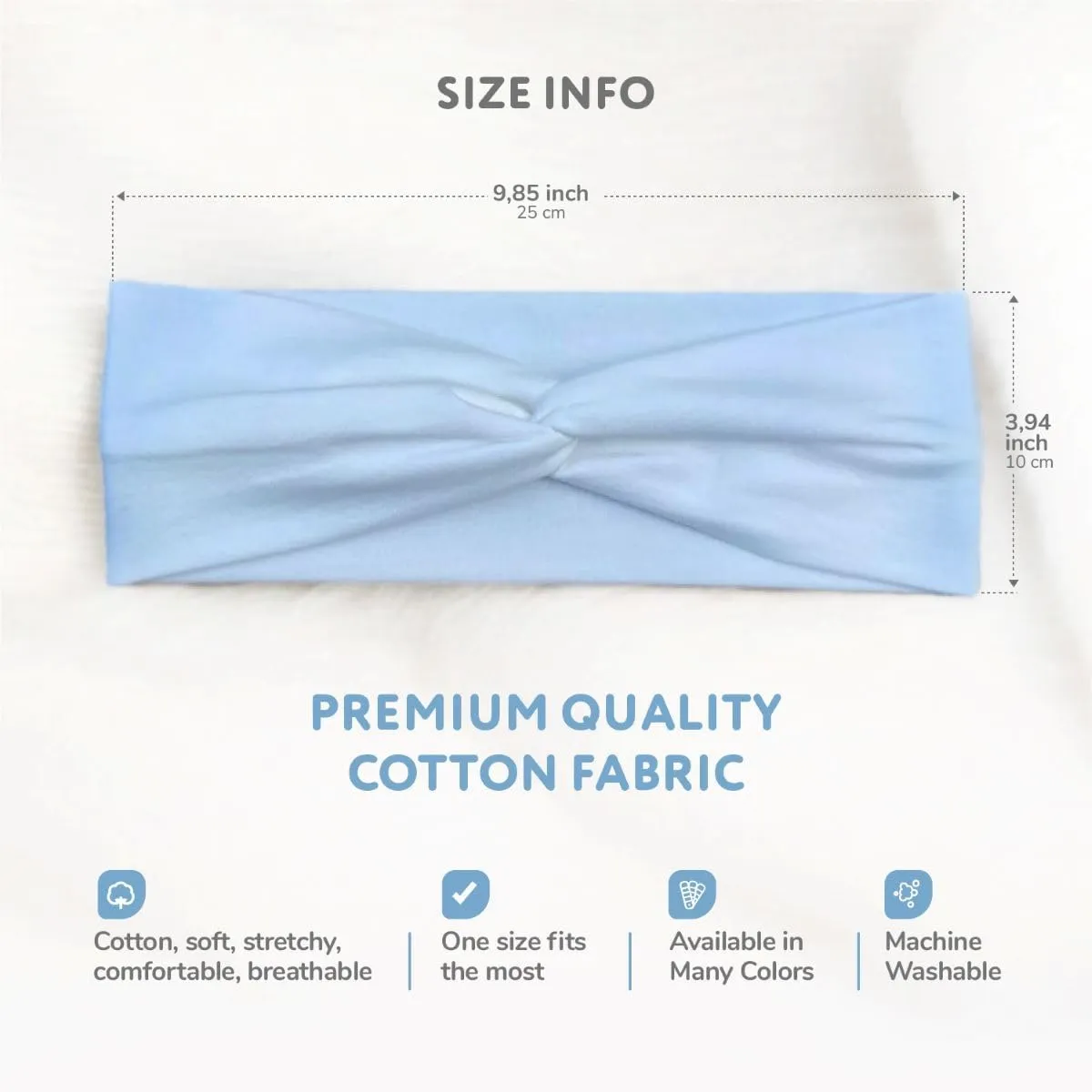 Women's Stretchy Twist Headbands, Solid Color, Non-Slip for Yoga, Workout, Running